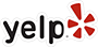 Yelp logo - black text with red asterisk